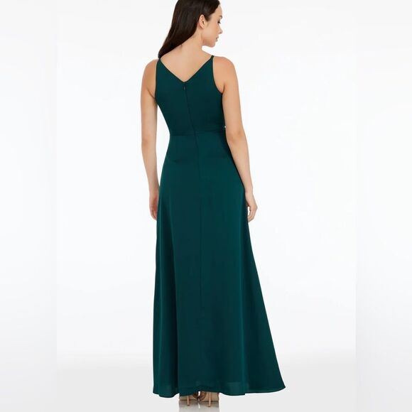 NWT Dress the Population Parker Gown in pine womens size xxs with side slit‎ - Picture 3 of 12